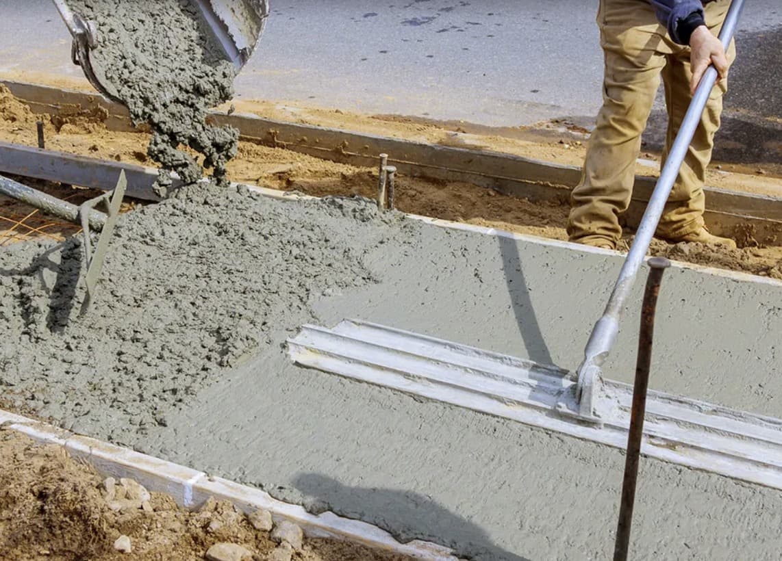 Colored concrete driveway and walkway