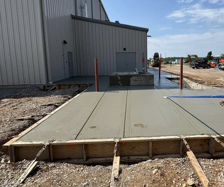 Residential garage slab pour in McKinney