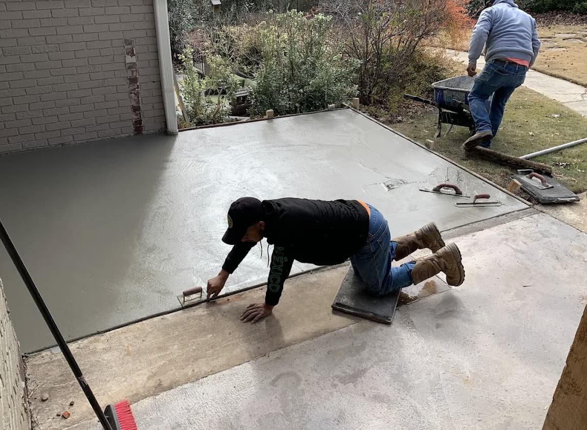 Multi-level stamped concrete patio